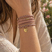 Lot de 4 Bracelet élastiques à cheveux mauves et roses de Tokade