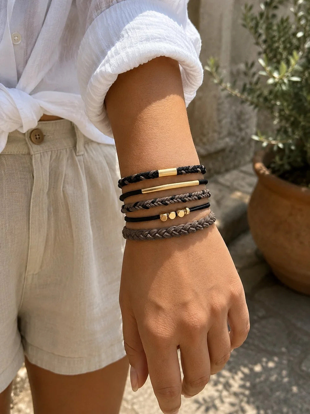 Lot de 5 Bracelet élastiques à cheveux brins de Tokade