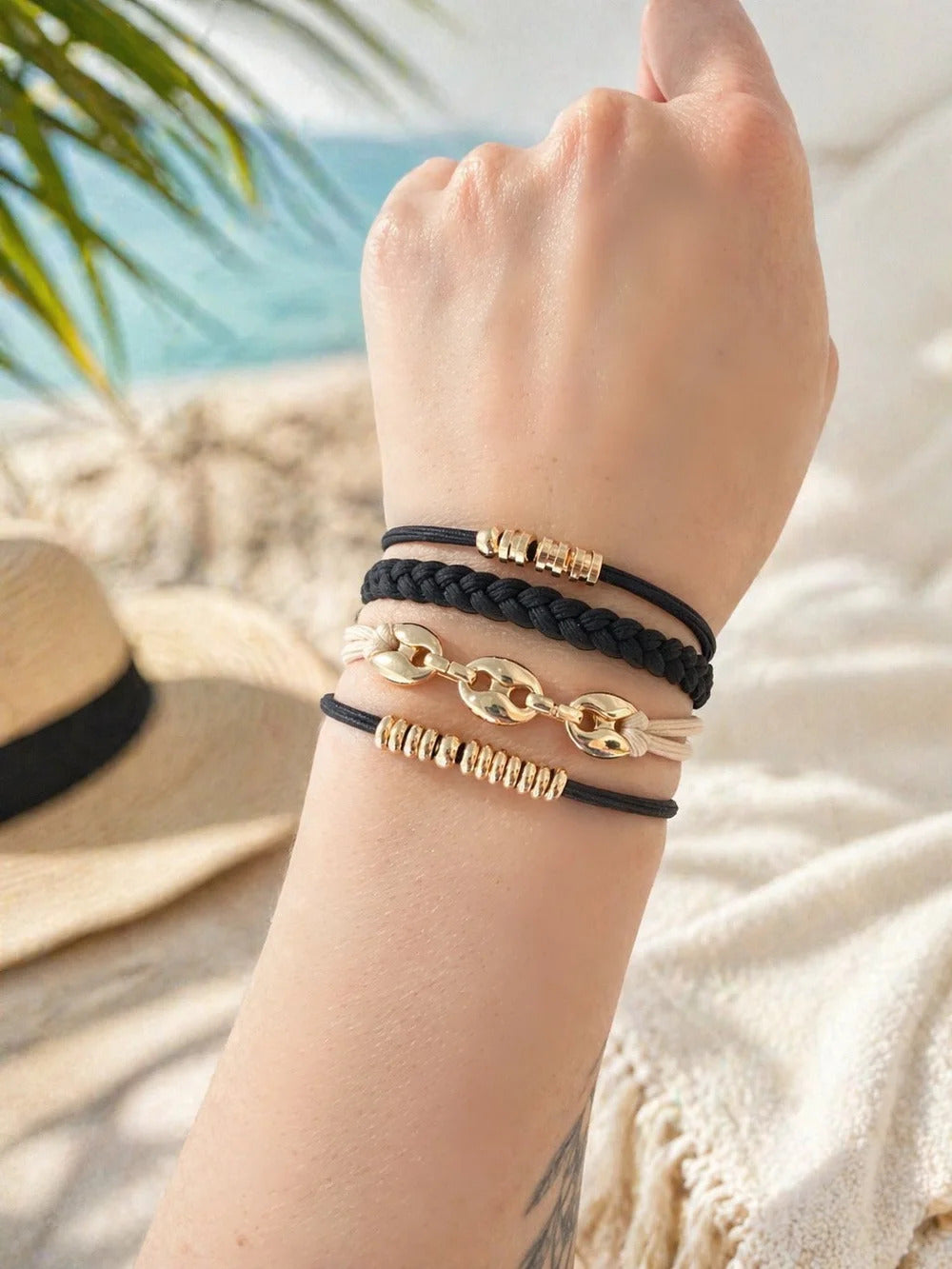 Lot de 4 Bracelet élastiques à cheveux de Tokade
