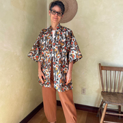 Veste Mirano fleurs olive de Kazak