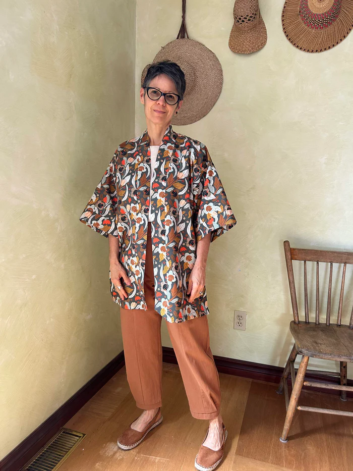 Veste Mirano fleurs olive de Kazak