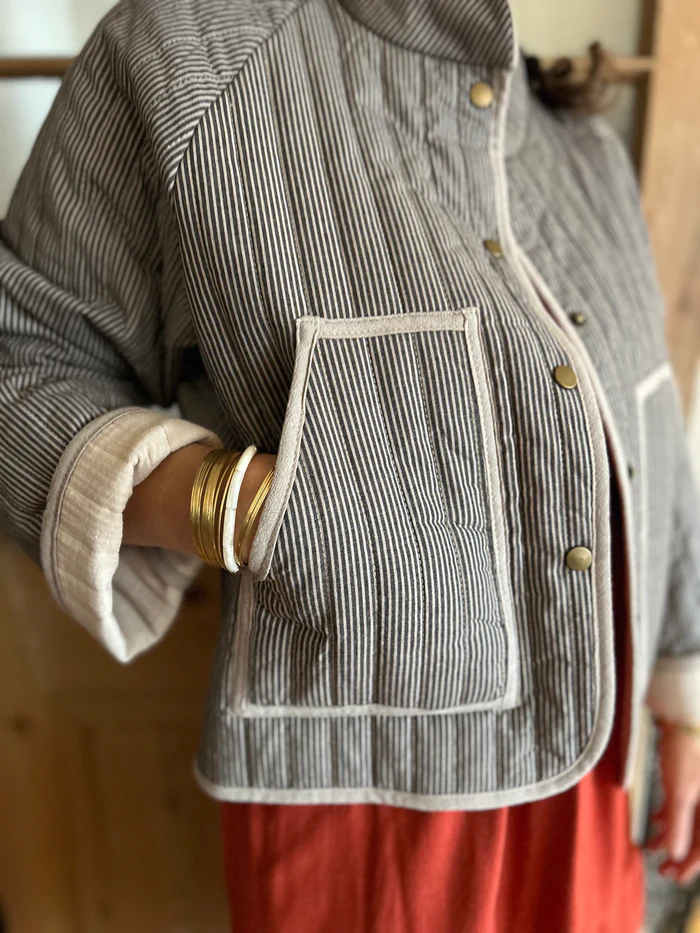 Veste Artémisia rayures taupes de Kazak