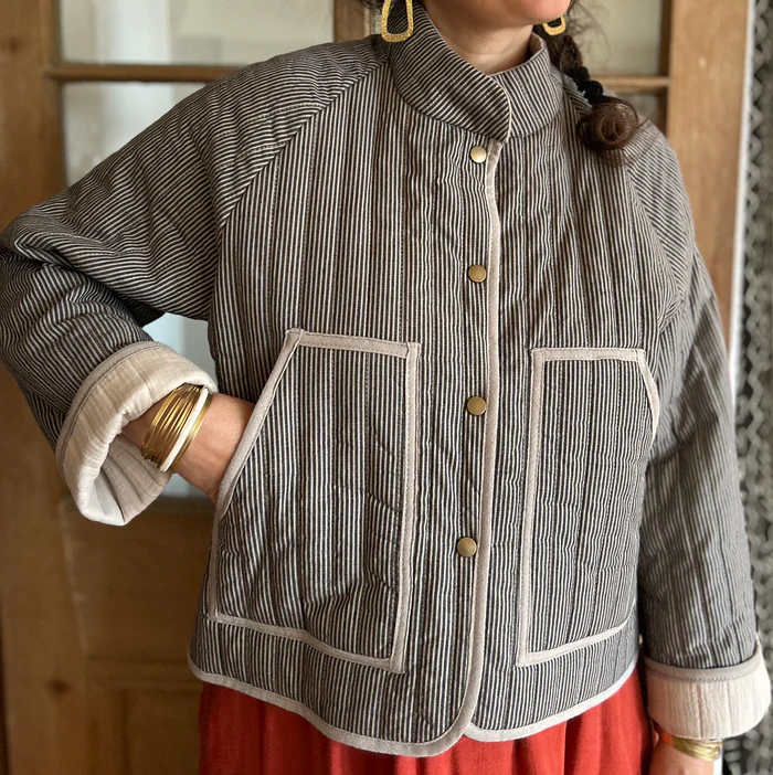 Veste Artémisia rayures taupes de Kazak