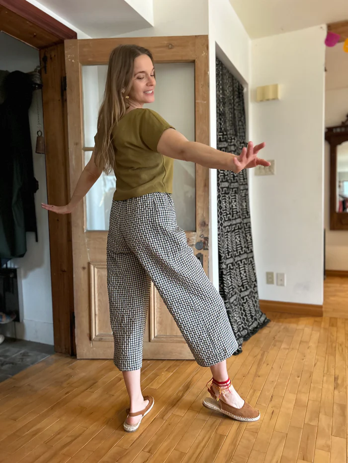 Pantalon Pétunia vichy teal de Kazak