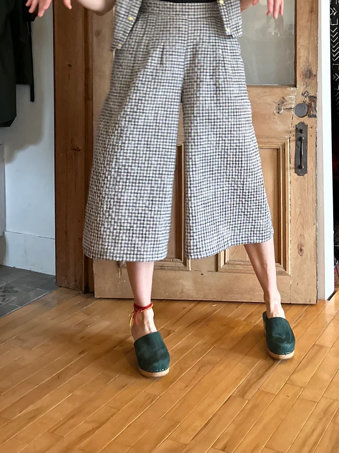 Pantalon Begonia vichy crème de Kazak