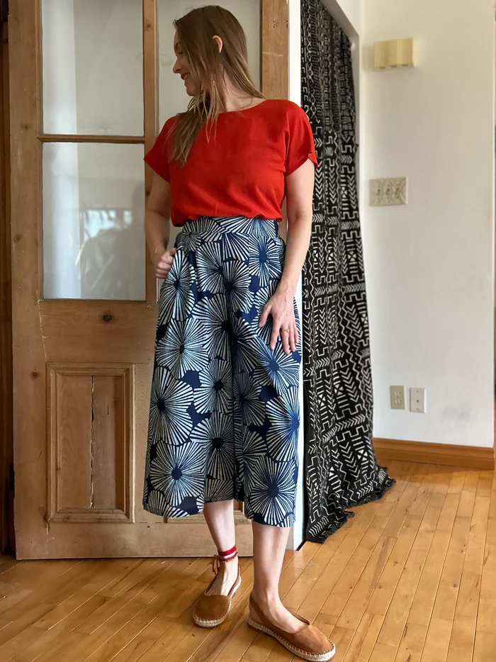 Pantalon Begonia fleurs indigo de Kazak