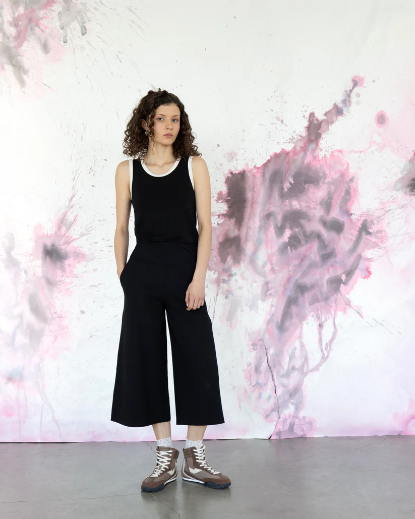 Pantalon coton trille noir de Eve Lavoie