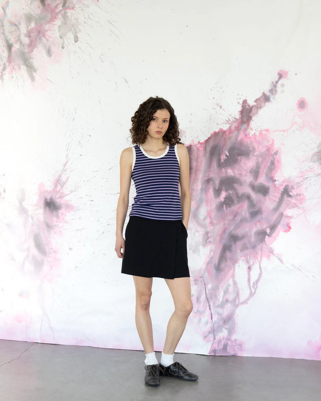 Camisole Pissenlit raisin/blanc de Eve Lavoie
