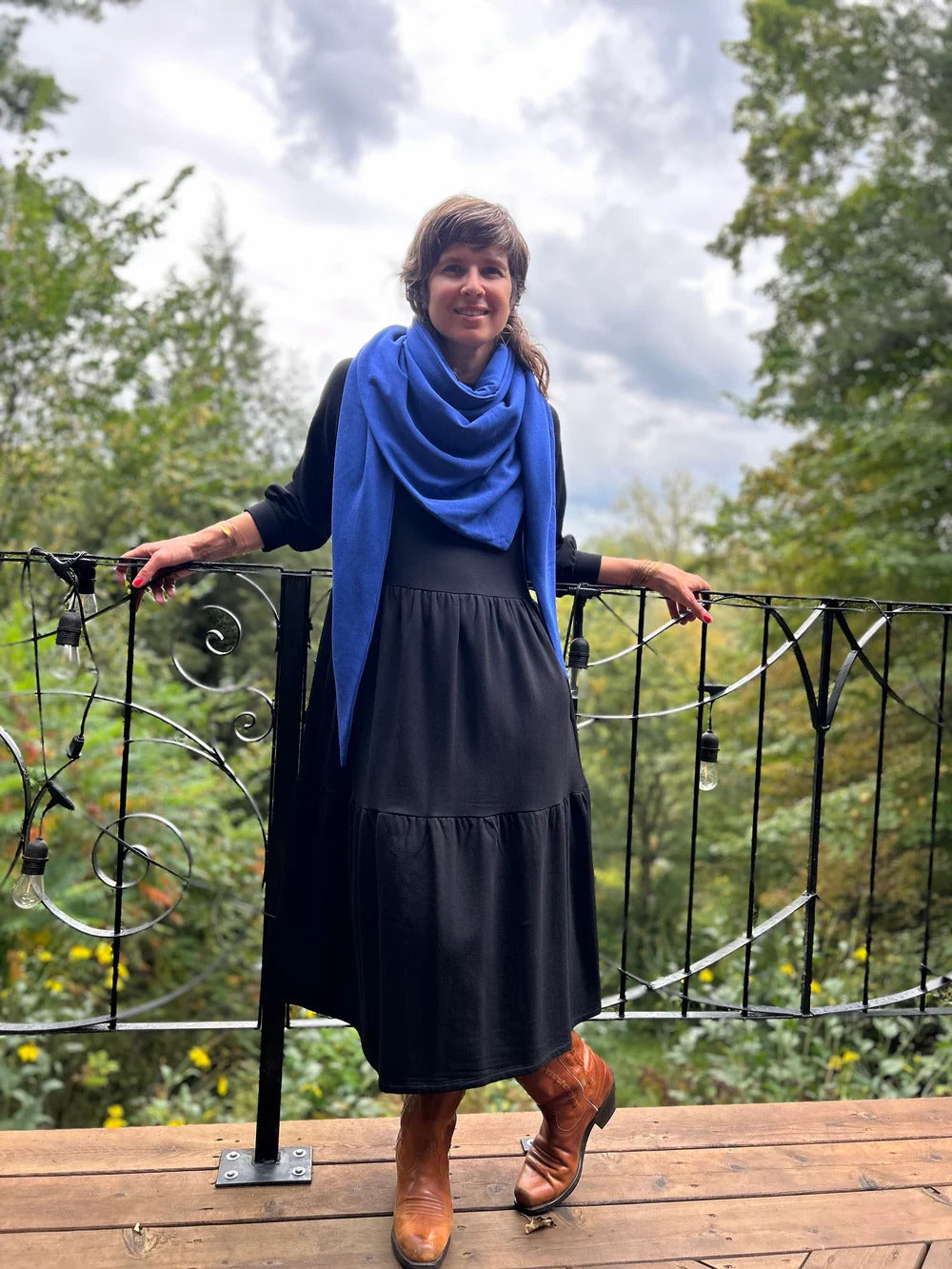 Foulard triangle cobalt de Kazak