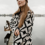 Manteau Kaila noir-ivoire de Louve