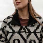 Manteau Kaila noir-ivoire de Louve
