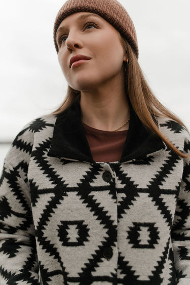 Manteau Kaila noir-ivoire de Louve