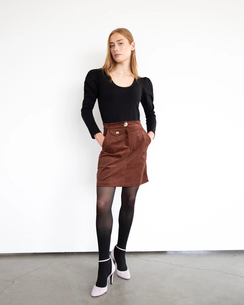 Mini Jupe Leslie noisette par Eve Lavoie