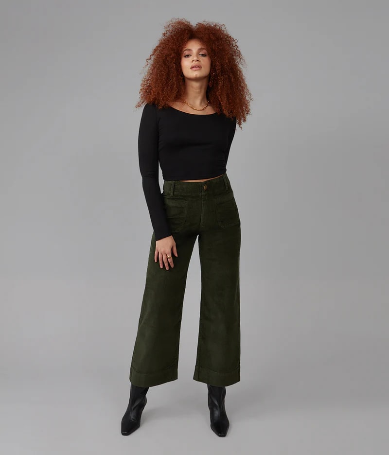 Pantalon Colette vert olive par Lola Jeans