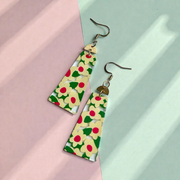 Boucles d'oreilles La rétro fleurie verte  MF-189 de Bijoux M Fantaisie