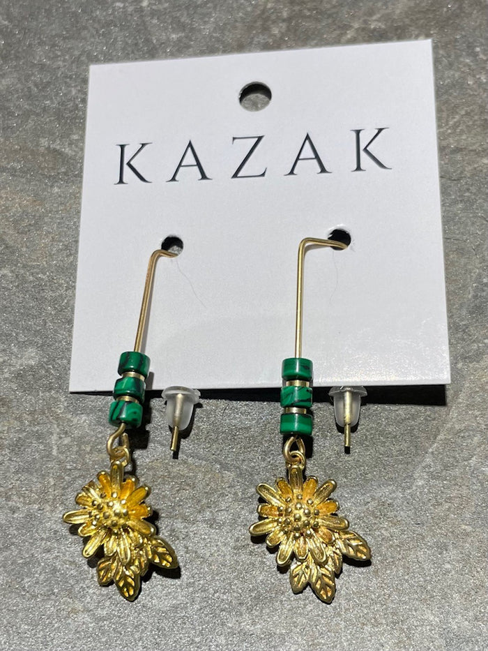 Boucles d'oreilles Mariah malachite de Kazak