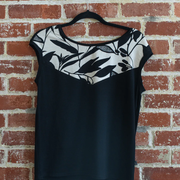 Top Pepita noir feuilles de Marie C