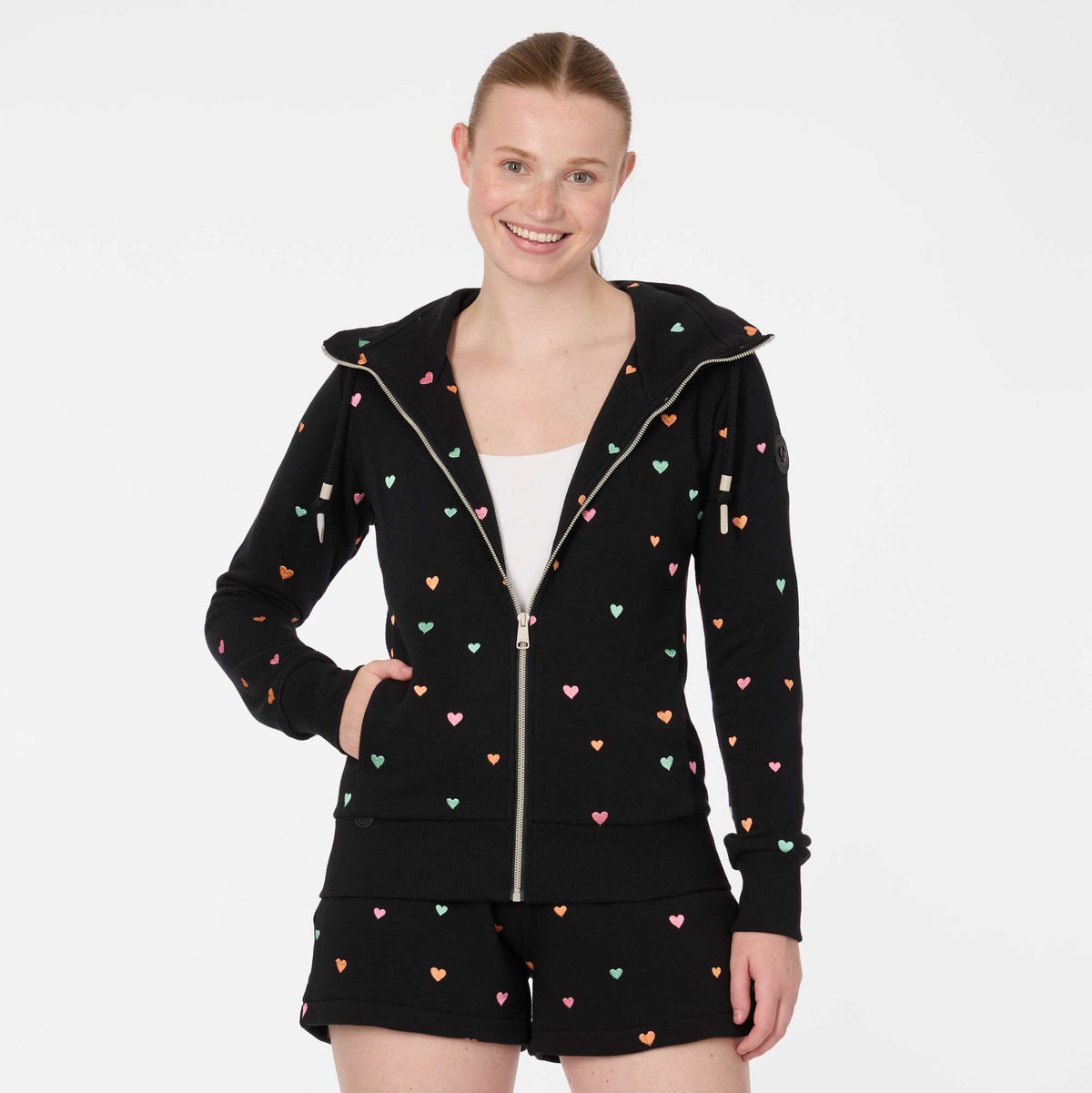 Veste Ronette hearts noir de Ragwear