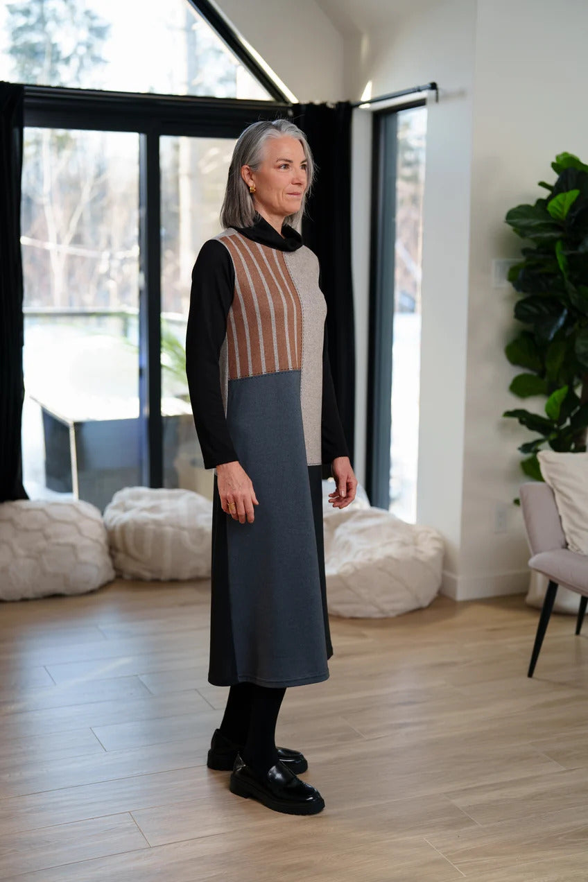 Robe Bonaventure noir et rayé de Rien ne se perd tout se crée