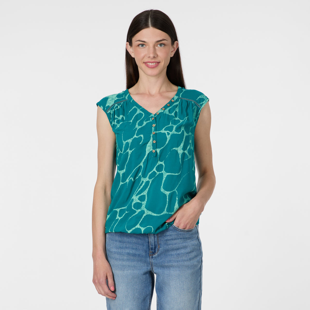 Haut Salty print teal green small de Ragwear