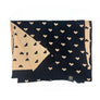Foulard coeurs 2 tons noir caramel par Furlux