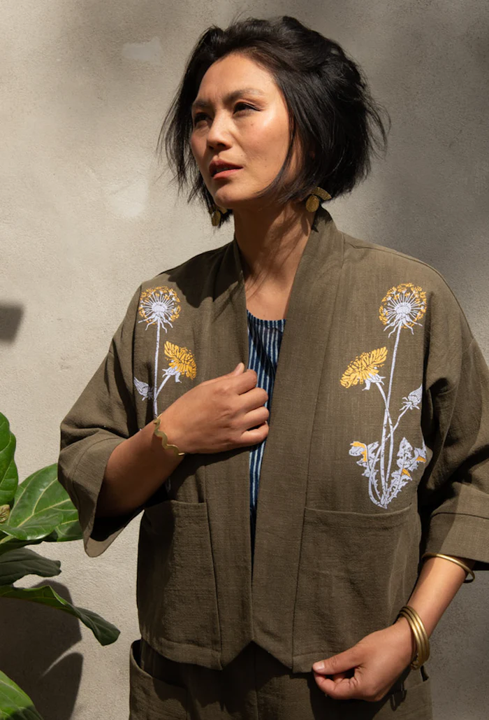 Veste Magnolia sérigraphie pissenlit de Kazak