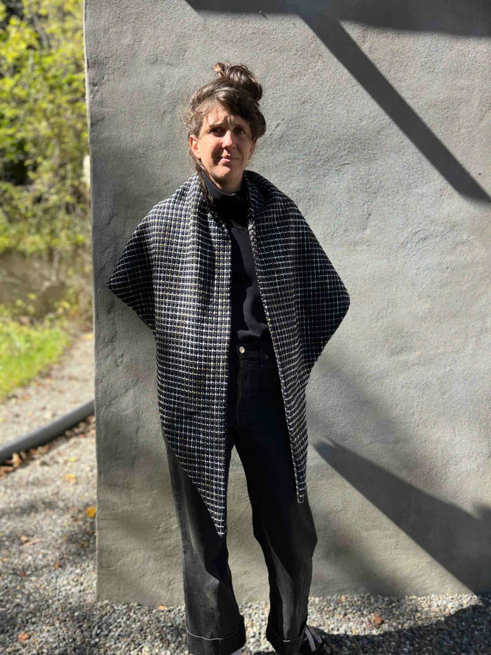 Foulard triangle tricot bleu de Kazak