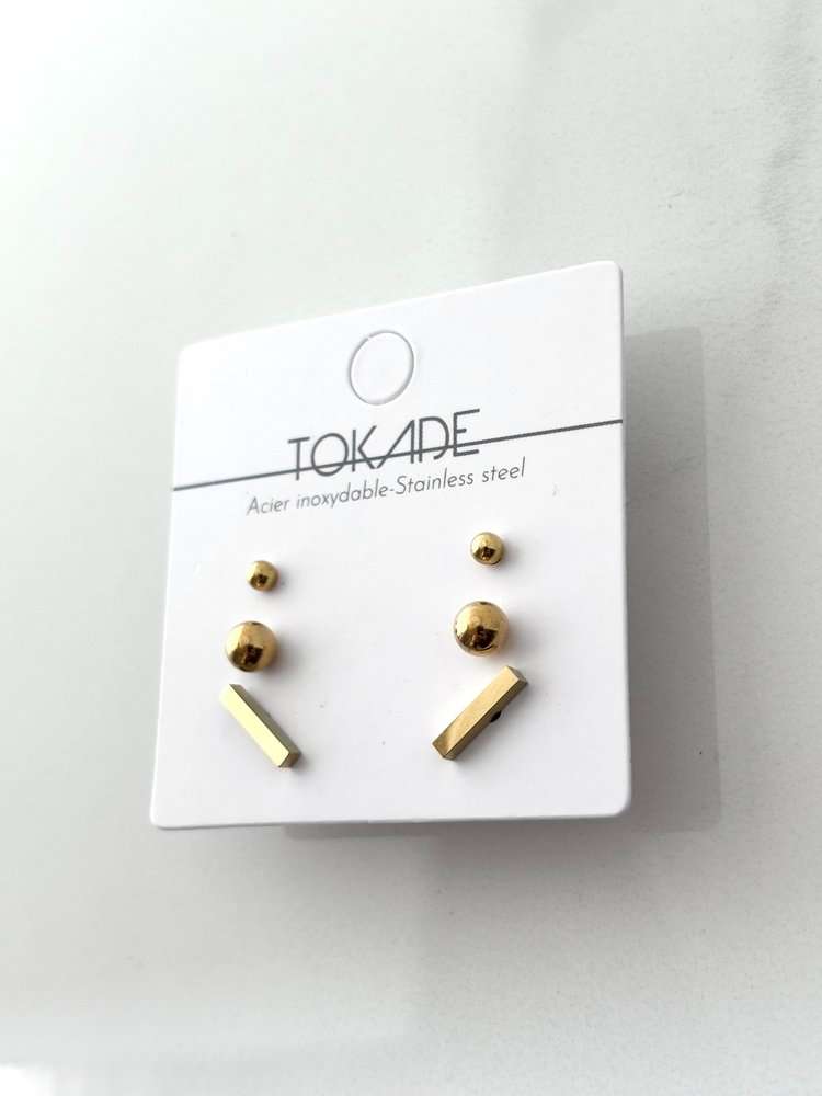 Trio de Boucles d'oreilles Valou de Tokade