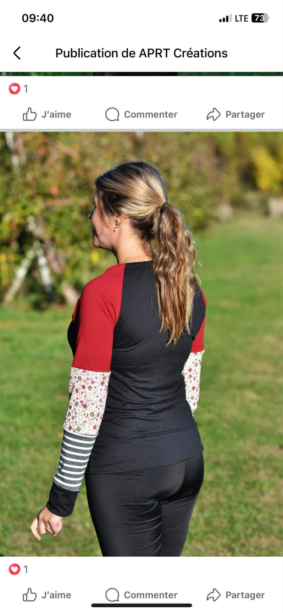 Chandail raglan rouge de APRT