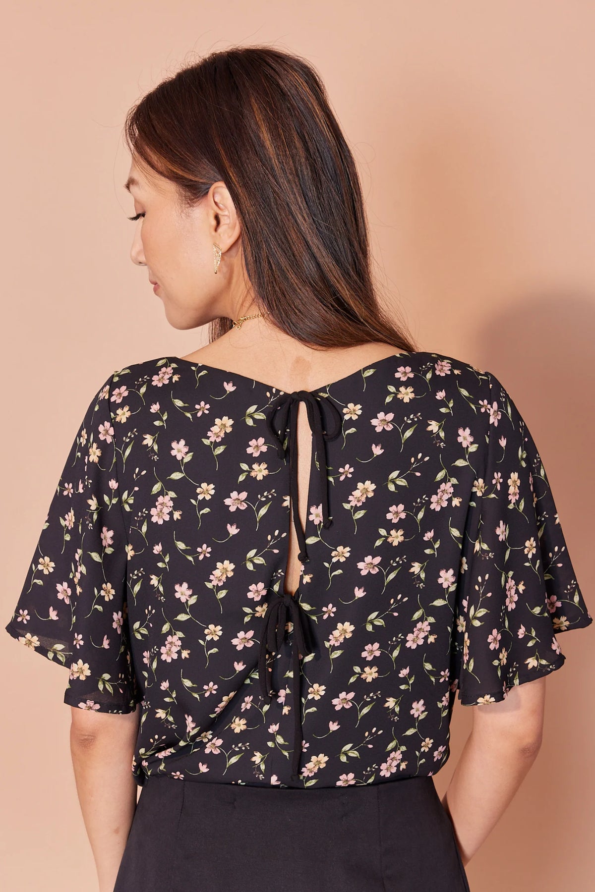 Haut Anastasia fleuri rose et jaune par Cherry Bobin