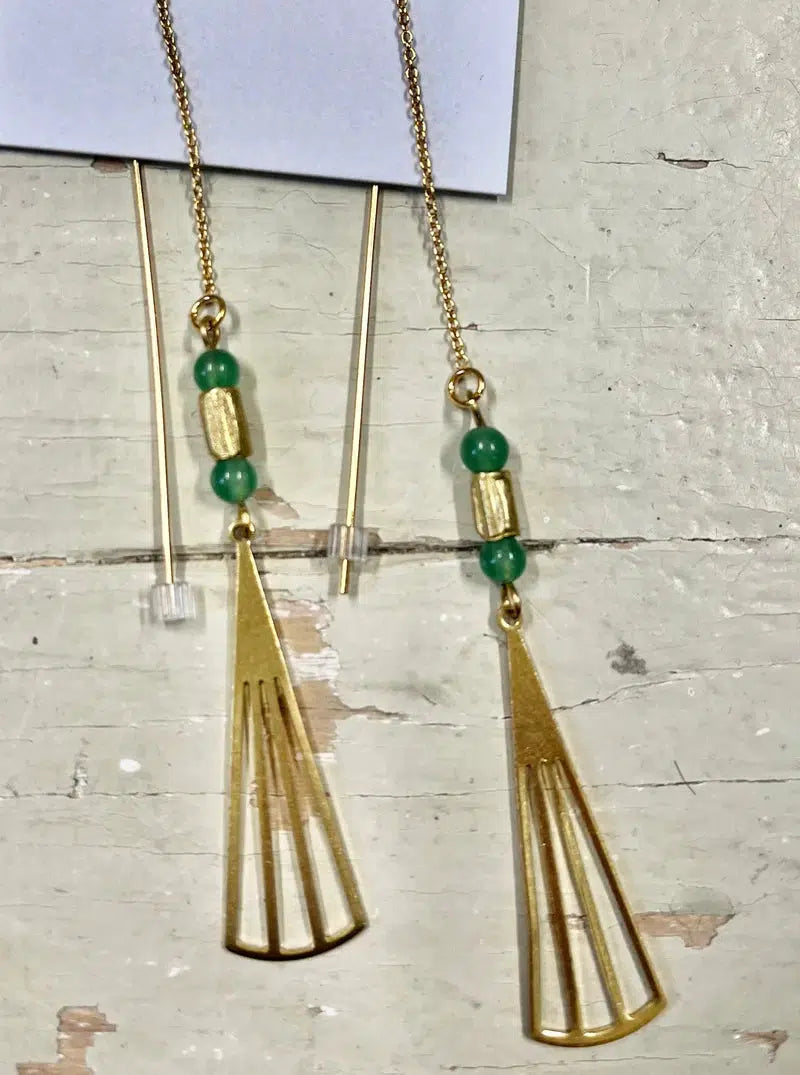 Boucles d'oreilles Birchin jade de Kazak