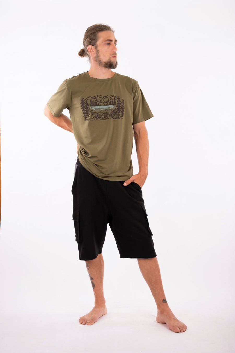 Tee-shirt Tom mountain burnt olive Yeti Love