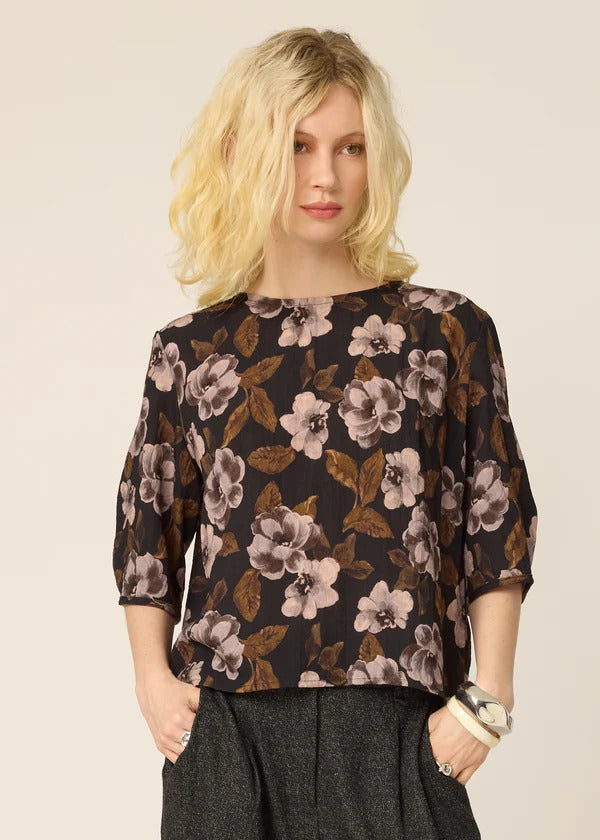 Blouse Morgan flowers noir de Cokluch