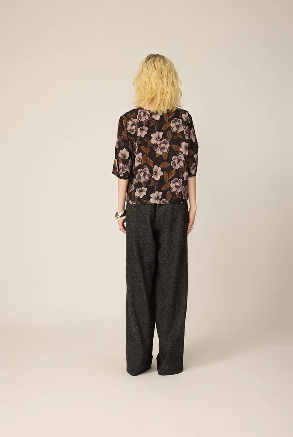 Blouse Morgan flowers noir de Cokluch