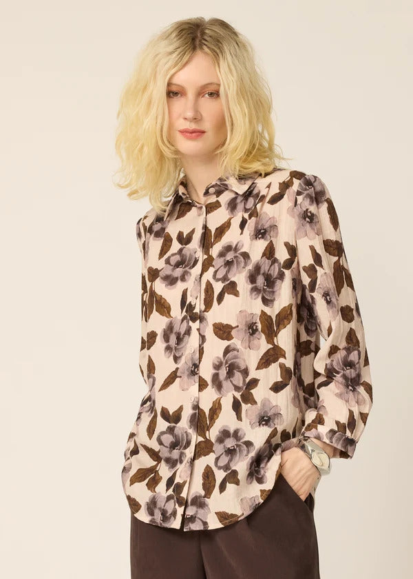 Chemisier June flowers naturel de Cokluch