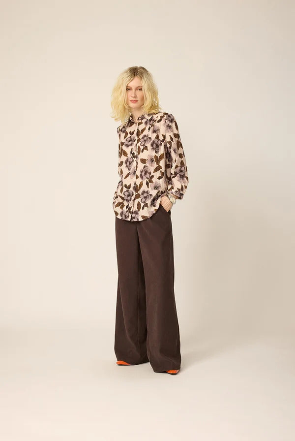 Chemisier June flowers naturel de Cokluch
