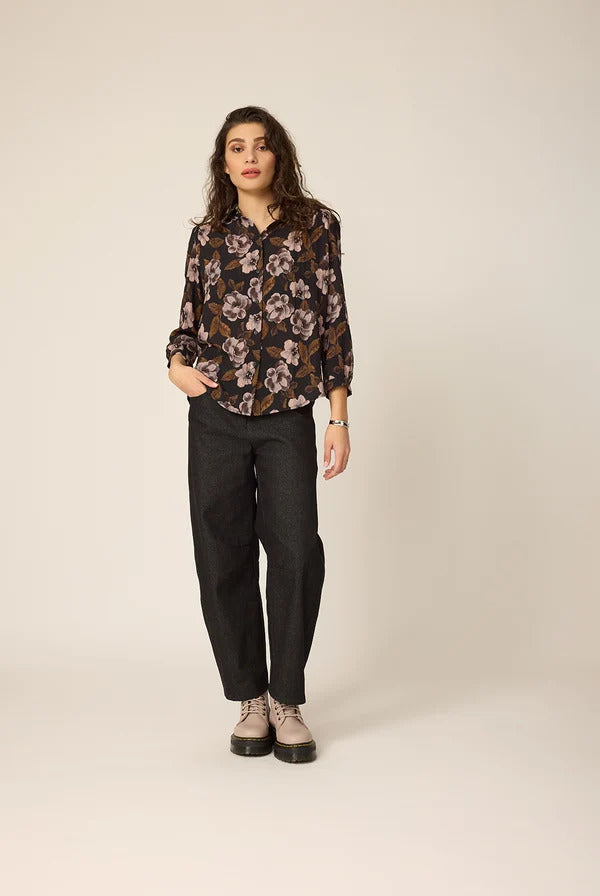 Chemisier June flowers noir de Cokluch