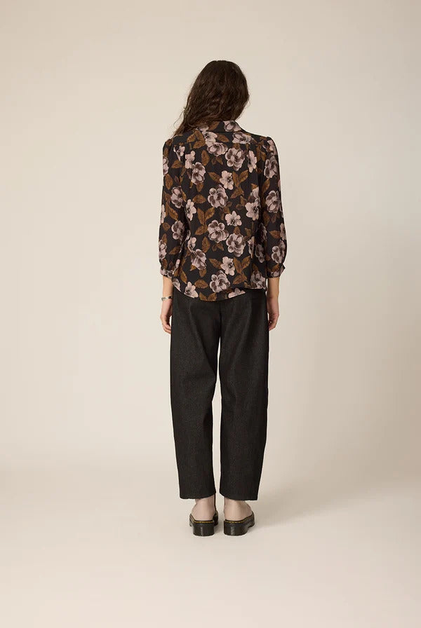 Chemisier June flowers noir de Cokluch