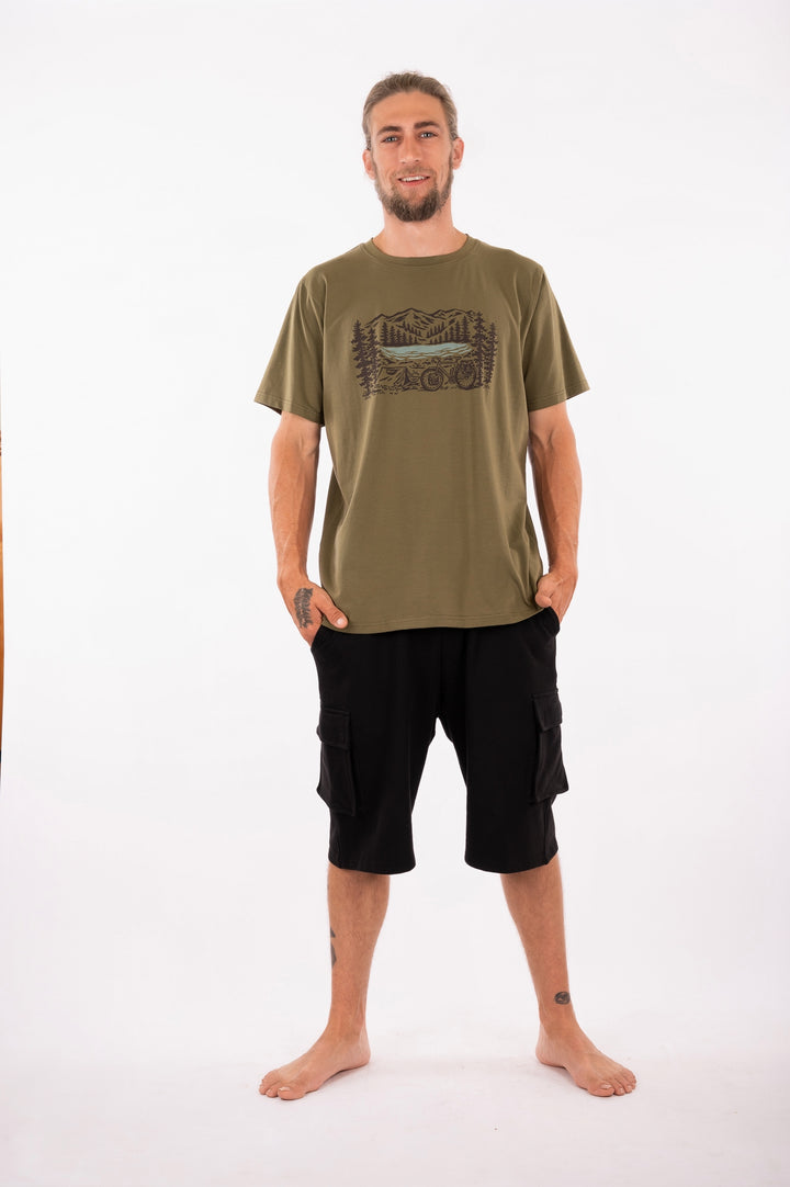 Tee-shirt Tom mountain burnt olive Yeti Love