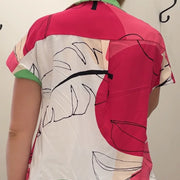 Chemisier cool abstrait blanc rose vert par Cherry Bobin