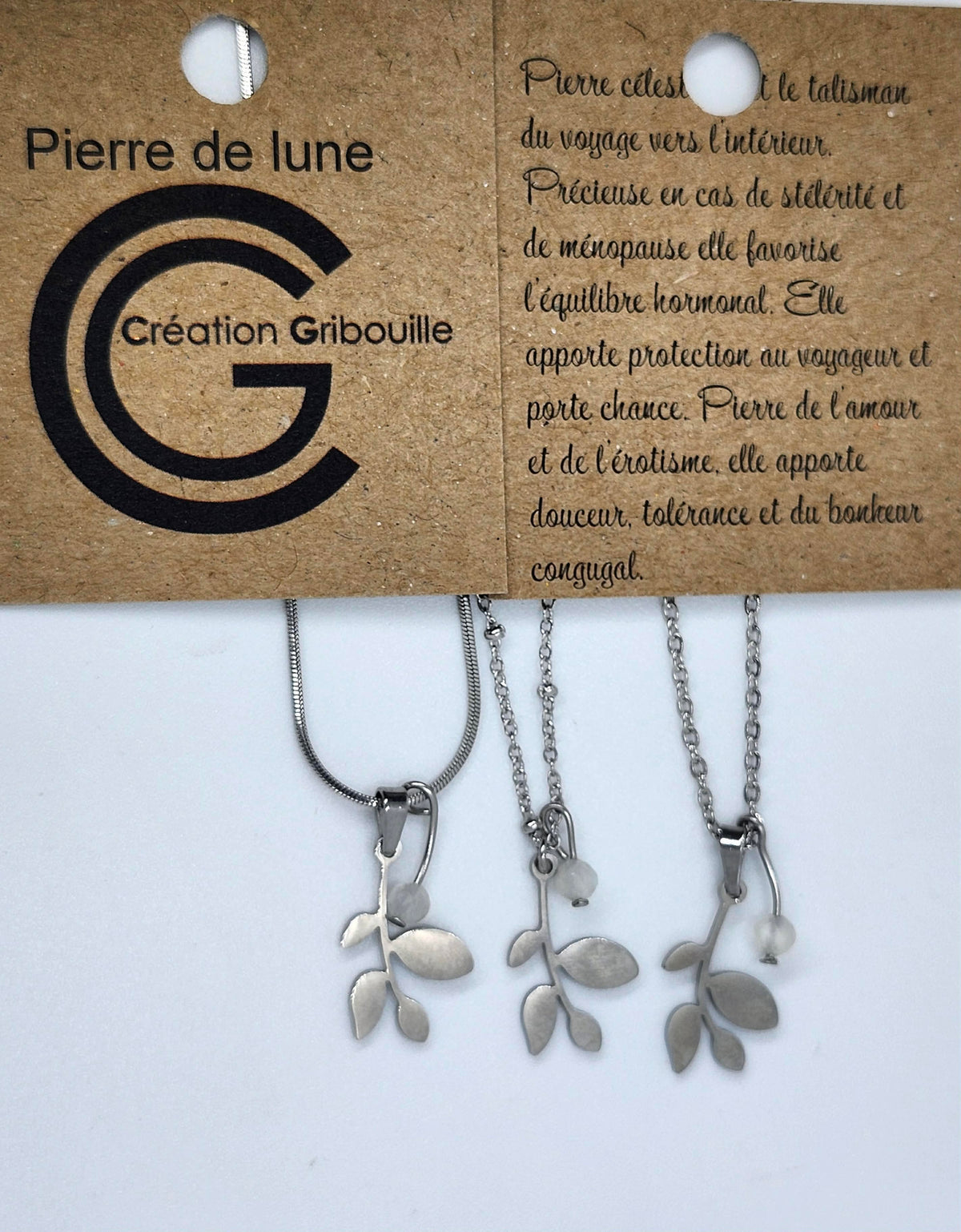 Collier argent pierre de lune #719 de Gribouille