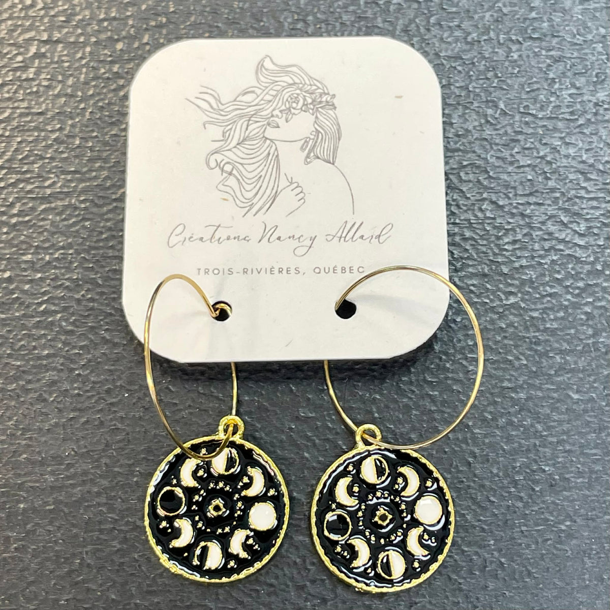 Boucles d'oreilles cycle de lune par Nancy Allard