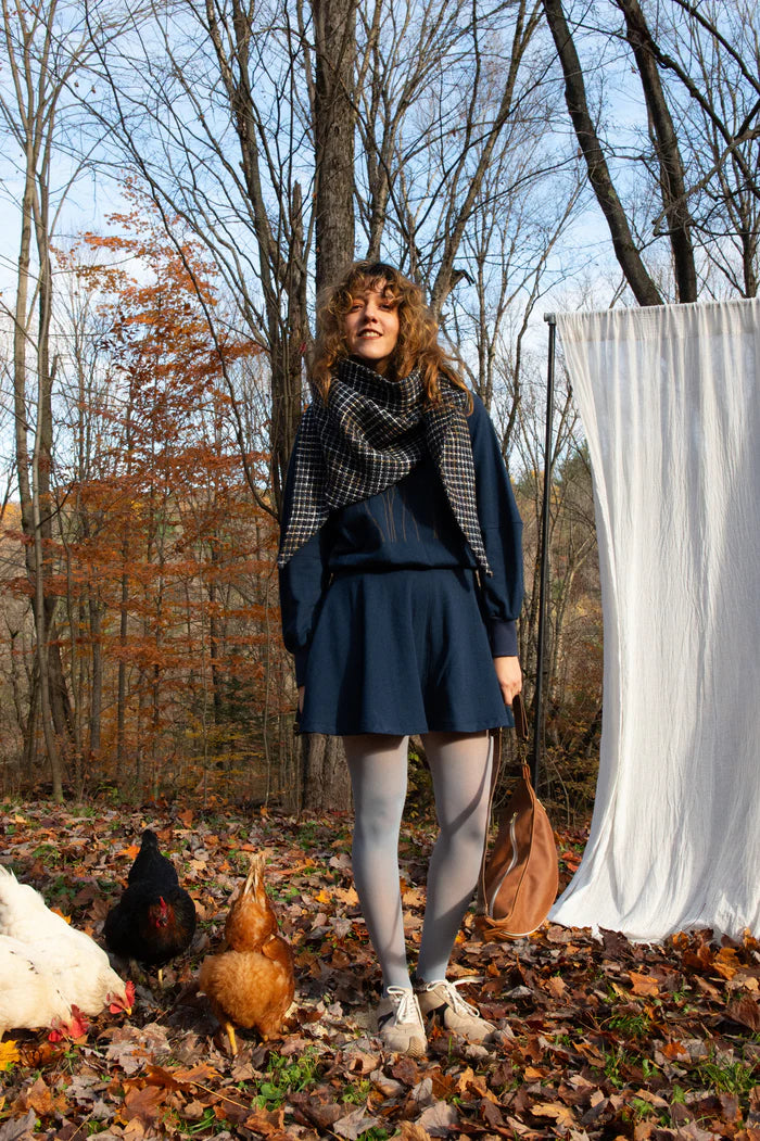 Foulard triangle tricot bleu de Kazak