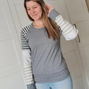 Chandail patchwork grey mom de APRT