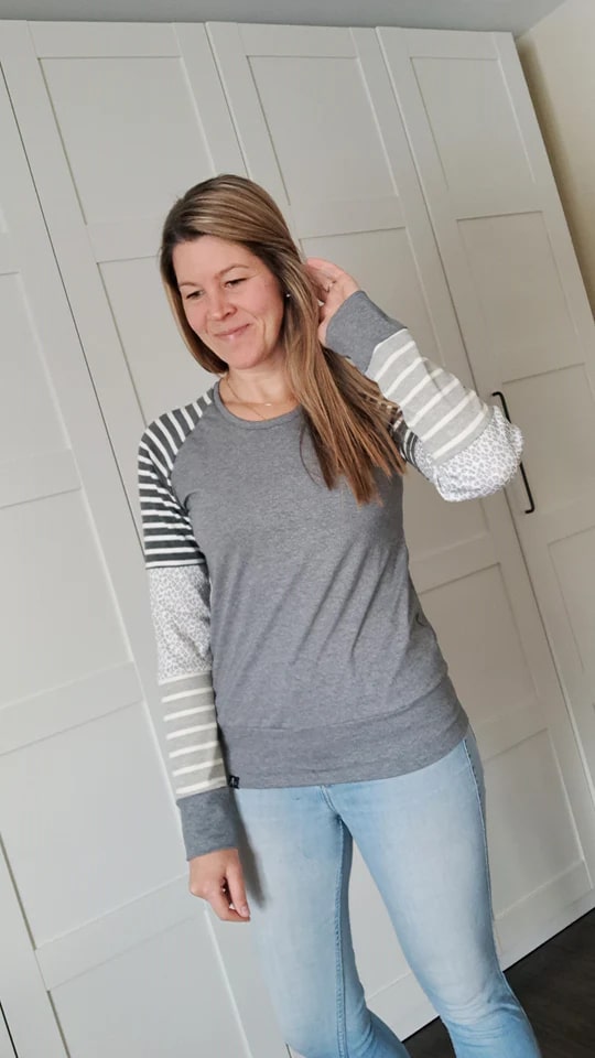 Chandail patchwork grey mom de APRT