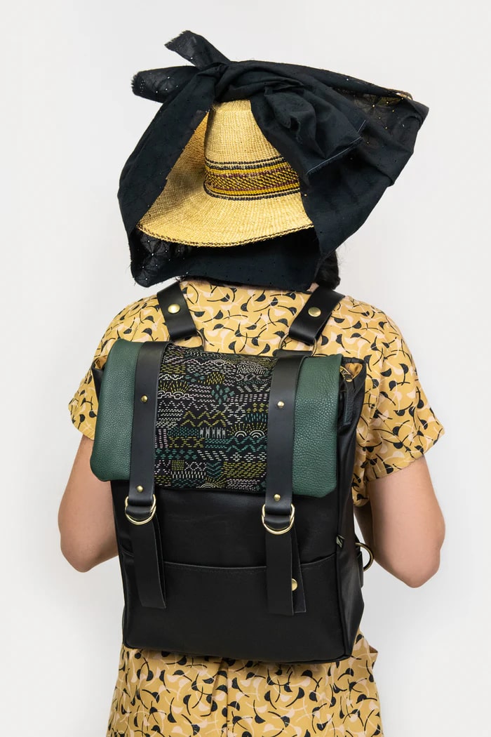 Sac à dos Caïro vert broderie de Kazak