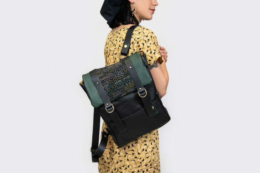 Sac à dos Caïro vert broderie de Kazak