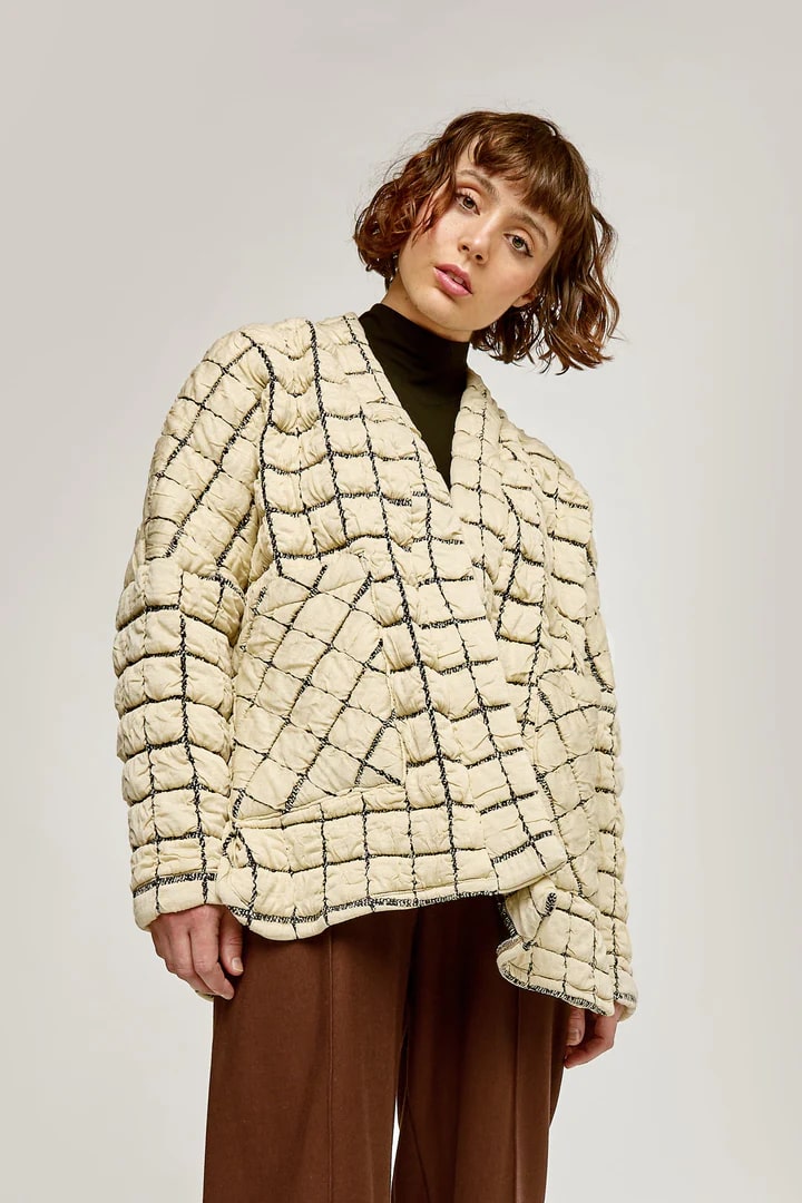 Veste Bebe vert carreaux vert ou beige de Marigold