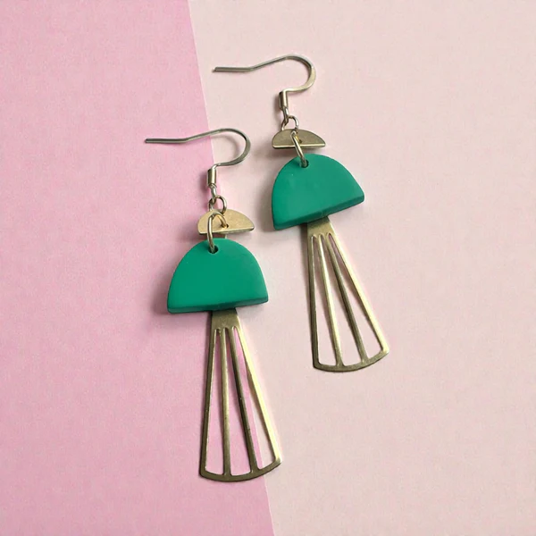 Boucles d'oreilles La petite boucle rétro verte  MF-130 de Bijoux M Fantaisie