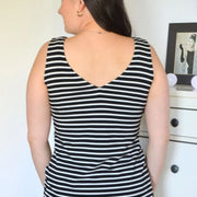 Camisole ocean breeze marine et blanc par Cherry Bobin